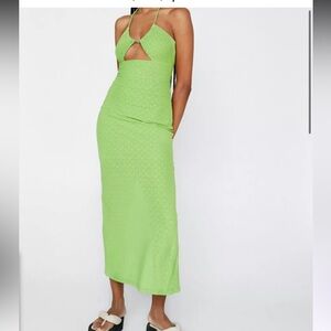 Elegant Green Halter Dress